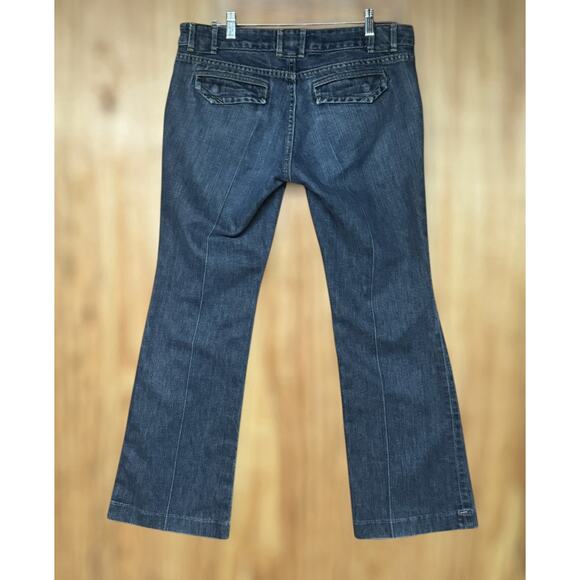 Gap Jeans Womens Size 10 Y2K Ultra Low Rise Wide Leg Flare Sustainable Quality - Picture 3 of 8